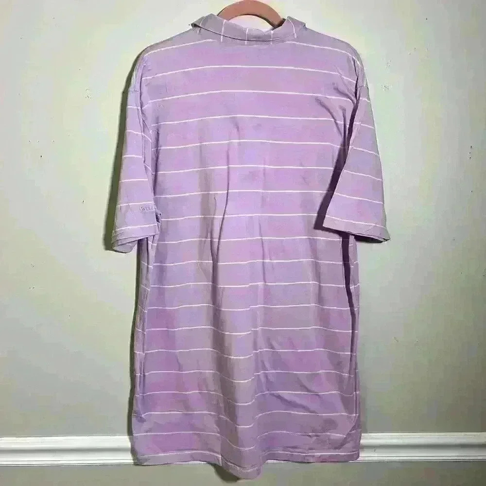 Turtleson Purple Stripe Men’s Golf Polo Size 2XL XXL Westlake Country Club Logo